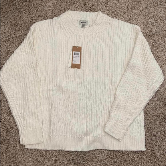 Rhythm Cable Knit Jumper Sweater 12/L Cream - Picture 2 of 3